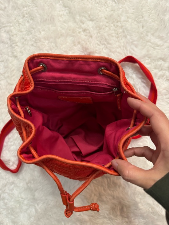 Coach Limited Edition Y2K Quilted Mini Backpack in Coral Red Orange Color main image 6